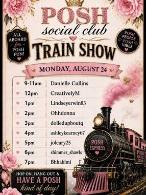 Posh Social Raid Train Wed August 5th 3pm